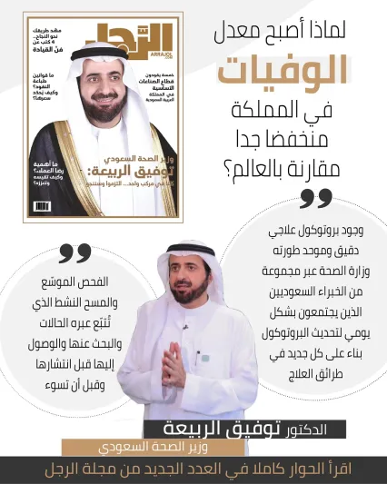 وزير الصحة توفيق الربيعة: الوقاية أولوية ورضا المواطن قبل كل شيء