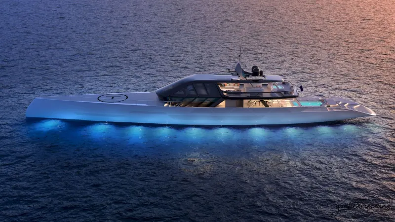 لماذا صُمم هذا اليخت الفاخر بطائرة ورقية تحلق أعلاه؟ (فيديو)