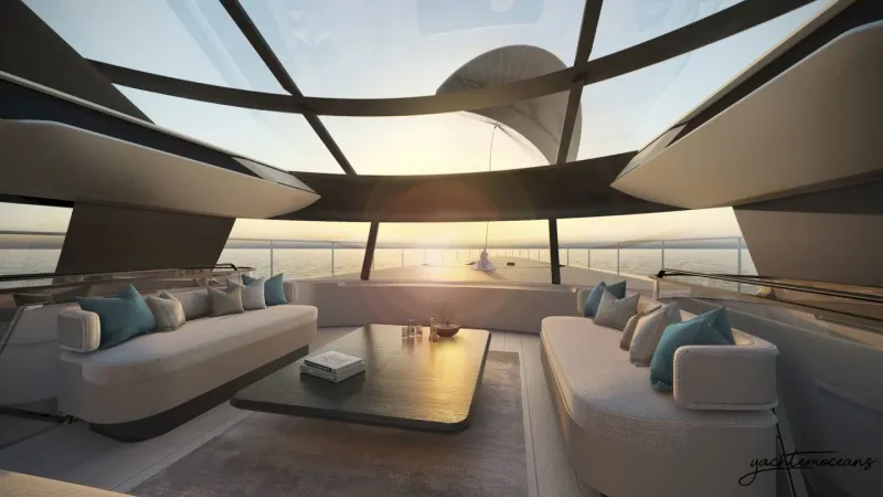 لماذا صُمم هذا اليخت الفاخر بطائرة ورقية تحلق أعلاه؟ (فيديو)