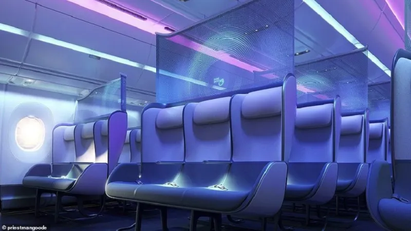 نموذج لمقاعد درجة رجال الأعمال بالطائرات يتناسب مع أزمة كورونا