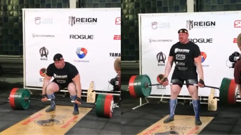 "الرفعة المميتة".. رافع أثقال يسجل رقماً قياسياً بعد حمله لنصف طن (فيديو)