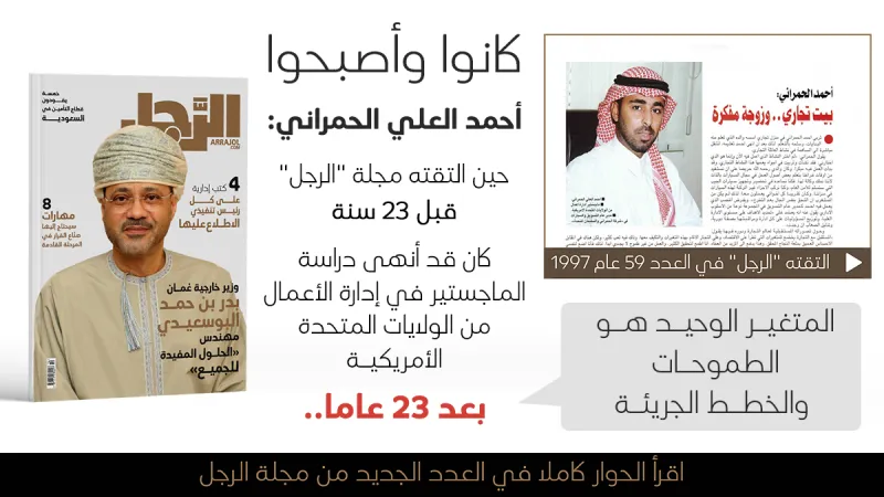  أحمد العلي الحمراني: بعد 23 عاماً.. المتغير الوحيد هو الطموحات والخطط الجريئة