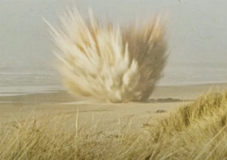 تناثرت أشلاؤه على الجميع.. فيديو مُعدل لتفجير حوت بالديناميت قبل عقود