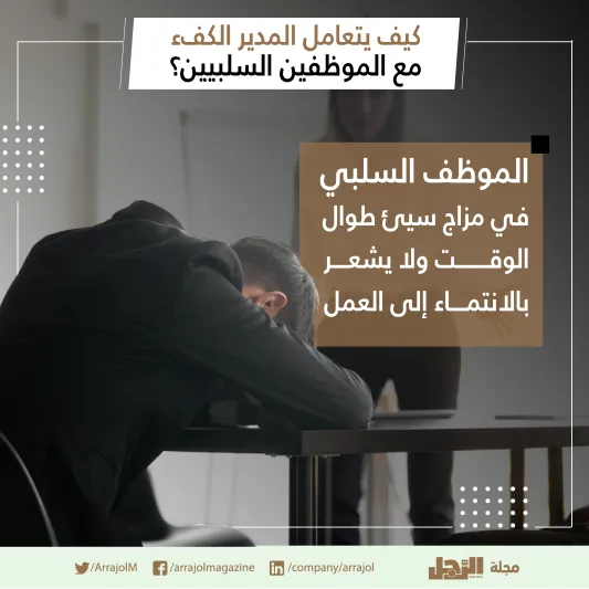 إنفوجراف| كيف يتعامل المدير الكفء مع الموظفين السلبيين؟