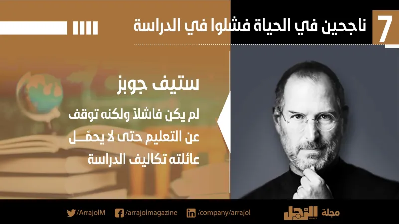 إنفوجراف| 7 ناجحين في الحياة فشلوا في الدراسة