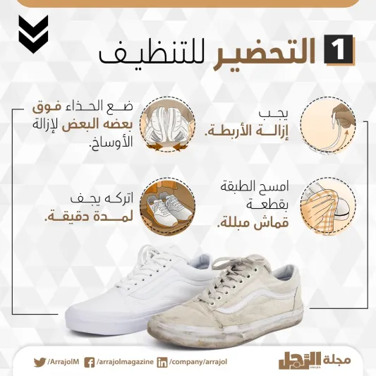 إنفوجراف| 4 خطوات للحفاظ على حذائك الرياضي الأبيض