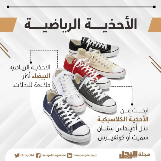 إنفوجراف| كيف يمكن ارتداء حذاء رياضي مع البدلة؟