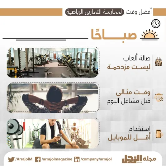 إنفوجراف| أفضل وقت لممارسة التمارين الرياضية