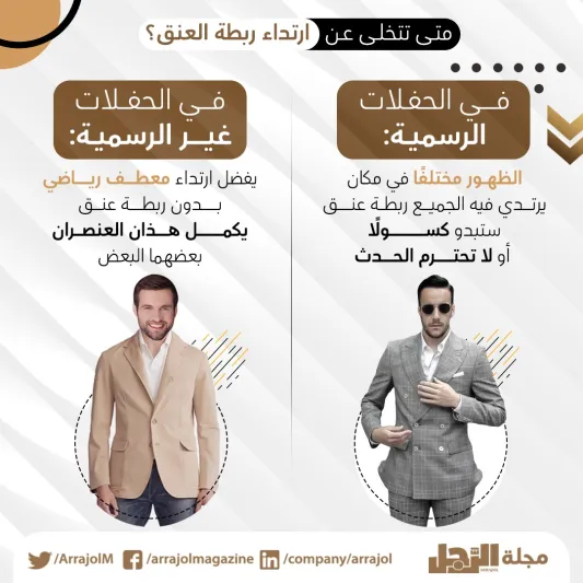 إنفوجراف| متى تتخلى عن ارتداء ربطة العنق؟