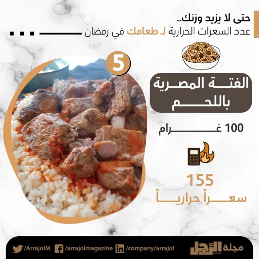 حتى لا يزيد وزنك.. عدد السعرات الحرارية لطعامك في رمضان