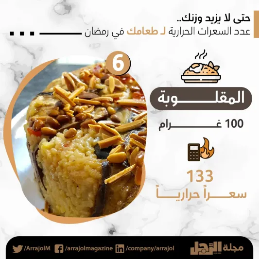 حتى لا يزيد وزنك.. عدد السعرات الحرارية لطعامك في رمضان