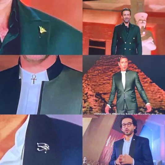 صور| أناقة بهرت العالم.. تفاصيل بدلات فناني موكب المومياوات الملكية