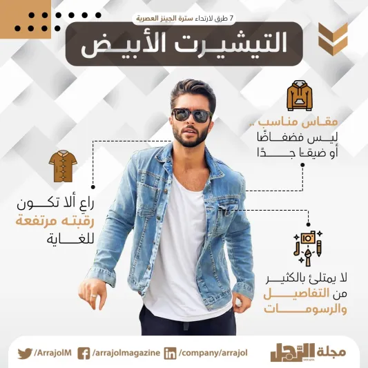 إنفوجراف|7 طرق لارتداء سترة الجينز العصرية إنفوجراف|7 طرق لارتداء سترة الجينز العصرية