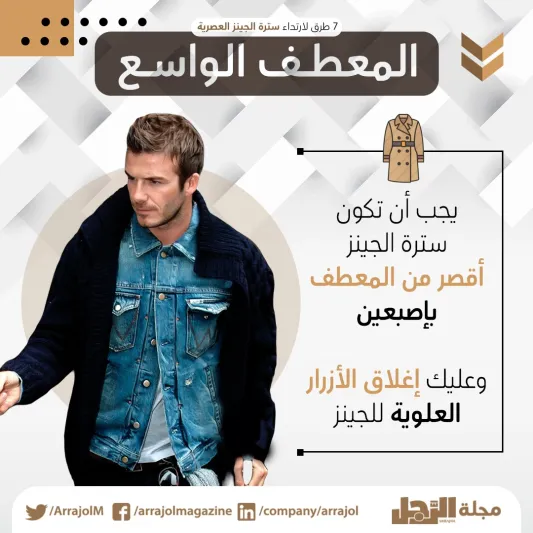 إنفوجراف|7 طرق لارتداء سترة الجينز العصرية إنفوجراف|7 طرق لارتداء سترة الجينز العصرية