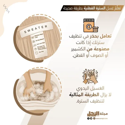 تعلّمْ غسل السترة القطنية بطريقة صحيحة