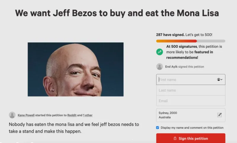 عريضة تطالب أغنى رجل في العالم بشراء لوحة الموناليزا