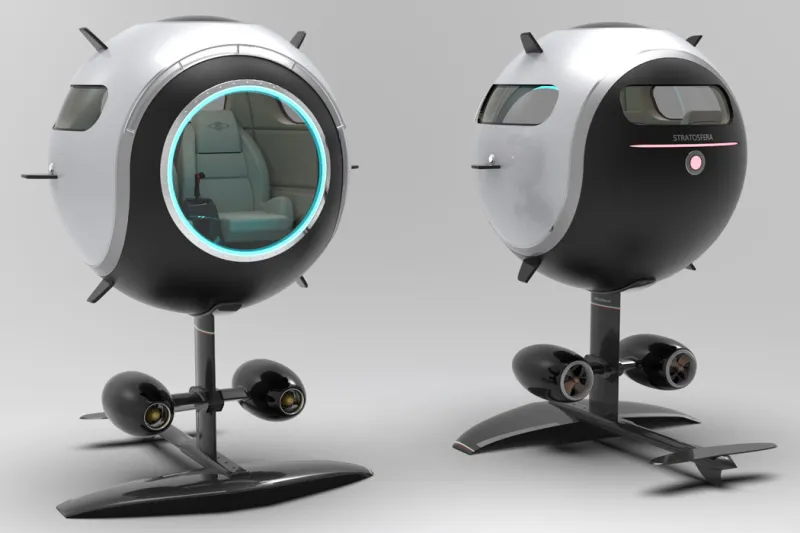 «ستراتوسفيرا» فقاعة فاخرة تنقلك برا وبحرا وجوا (فيديو)