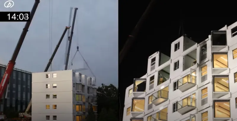 شاهد بناء برج سكني في يوم واحد ! (فيديو)