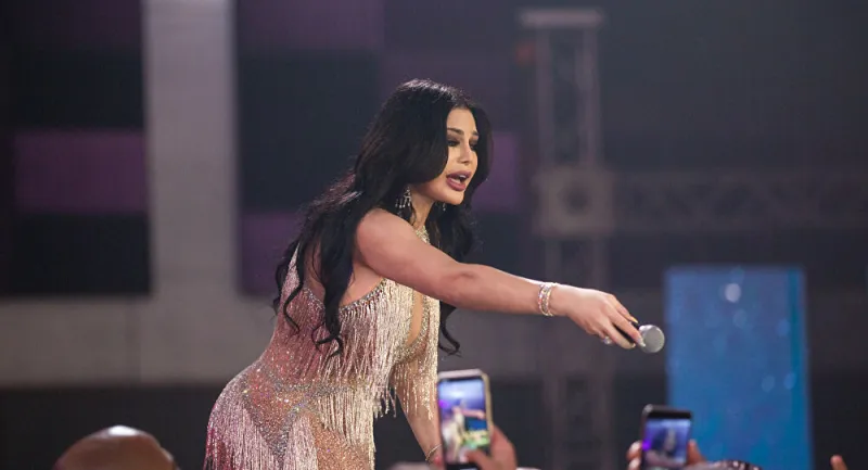 فاجأت الجميع بردّها.. شاب يقتحم مسرح حفل هيفاء وهبي (فيديو)