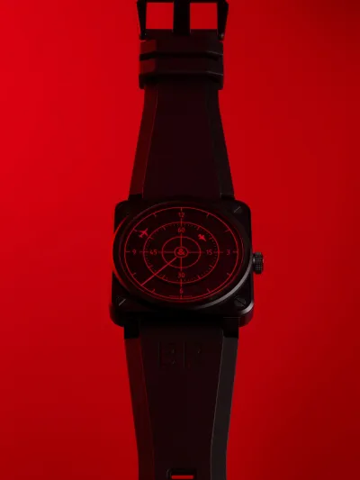 ساعة BR 03-92 Red Radar Ceramic.. مستوحاة من شاشات الرادار
