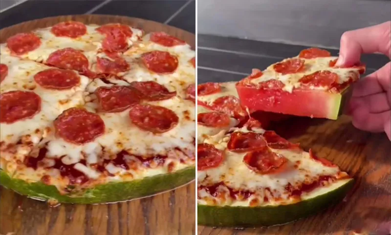 «بيتزا البطيخ» منخفضة الكربوهيدرات وبصلصة الفلفل والجبن فهل ستجربها؟ (فيديو)