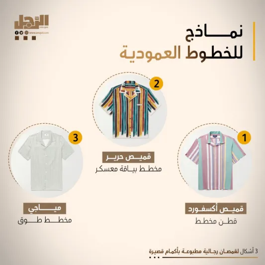 3 أشكال لقمصان رجالية مطبوعة بأكمام قصيرة