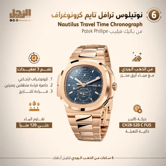 6 ساعات من الذهب الوردي لتكمل أناقتك 