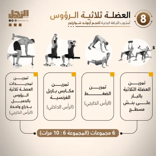 أسلوب اللياقة البدنية للنجم أرنولد شوارزنجر 