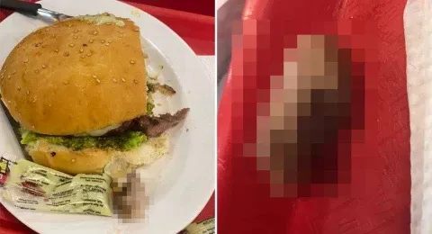 سيدة تعثر على عضو بشري داخل وجبتها السريعة! (صور)
