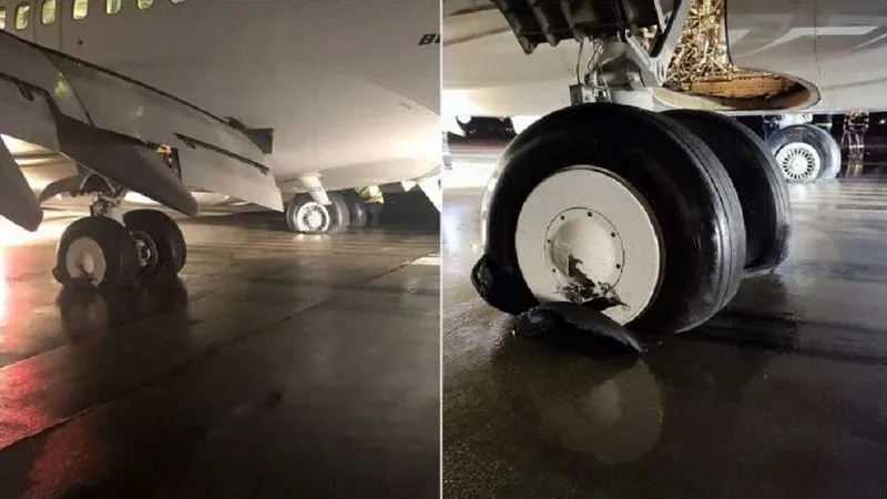 ركاب طائرة مصرية ينجون بأعجوبة من الموت المحقق بعد انفجار إطاراتها (فيديو)