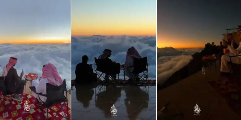 شباب يفترشون السماء في مشهد خيالي (فيديو)