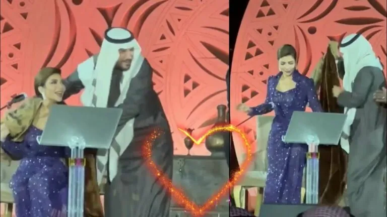 زوج أصالة يصعد على المسرح ويلبسها عباءته! (فيديو)