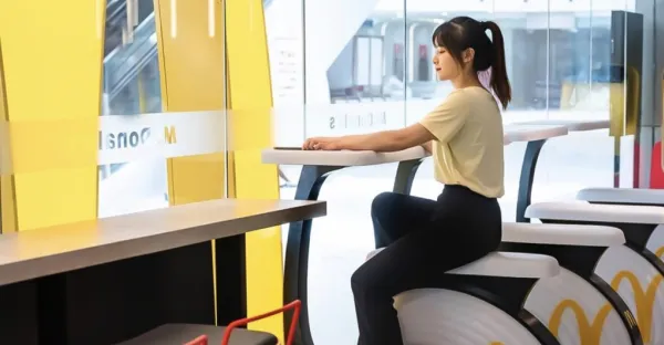 ماذا تفعل الدراجات الرياضية داخل فروع «ماكدونالدز»؟ (فيديو)