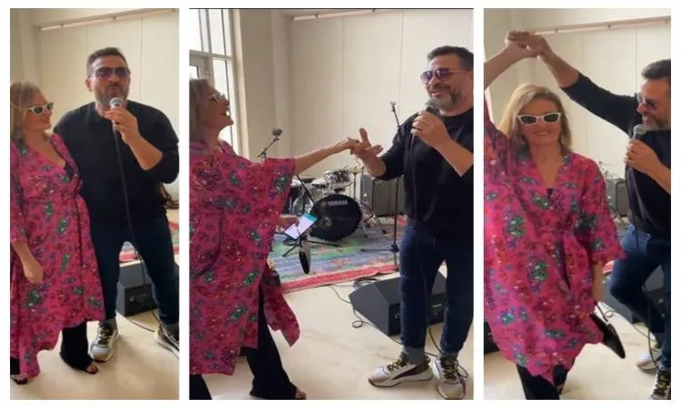 لقطة طريفة بين ماجد المصري ويسرا في كواليس البحر الأحمر السينمائي (فيديو)