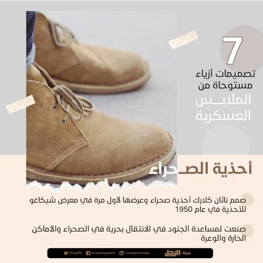 إنفوجراف | 7 تصميمات أزياء مستوحاة من الملابس العسكرية