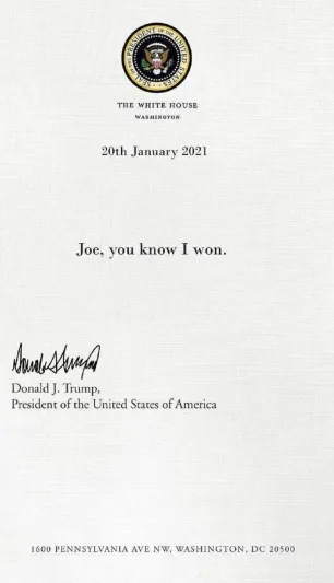 تفاصيل صادمة.. الكشف عن رسالة ترامب السرية لبايدن (صور)