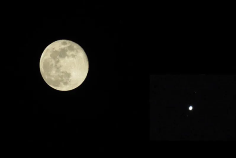 القمر والمشتري معًا بسماء السعودية والرؤية بالعين المجردة