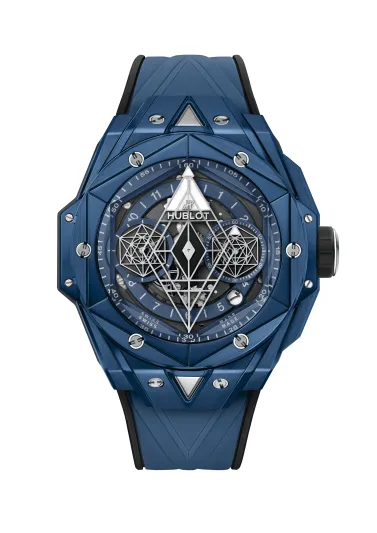 ساعة بيغ بانغ سان بلو 2 Big Bang Sang Bleu II من هوبلو Hublot 4 ساعات باللون الأزرق لعامك الجديد