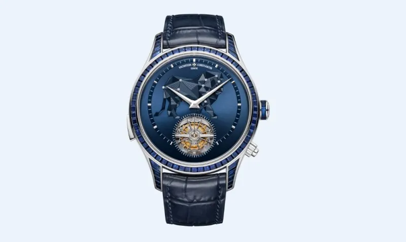 ساعة مينيت ريبيتر توربيون سكاي تشارت ليو كونستيليشن جولري Minute Repeater Tourbillon Sky Chart Leo Constillation Jewelry من فاشرون كونستانتين Vacheron Constantin 4 ساعات باللون الأزرق لعامك الجديد
