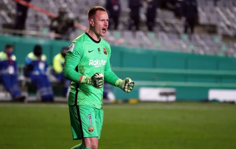 تير شتيغ ينقذ برشلونة من التعادل في الوقت القاتل