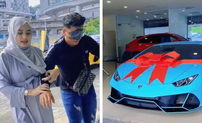 زوجة ماليزية تهدي زوجها سيارة لامبورغيني لأنها حامل
