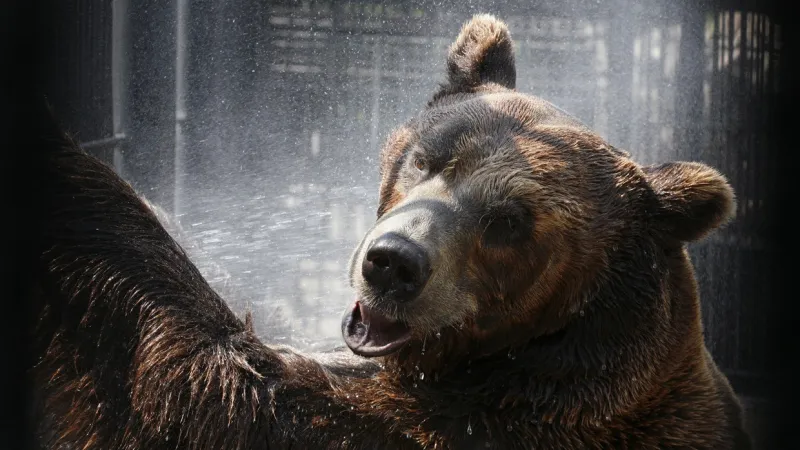 رجلان يتشاركان التدريب مع دب وسط الغابات الروسية (فيديو)