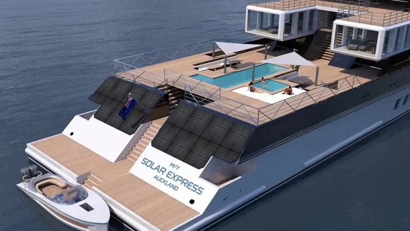 Solar Express.. يخت عملاق أنيق يعمل بالألواح الشمسية