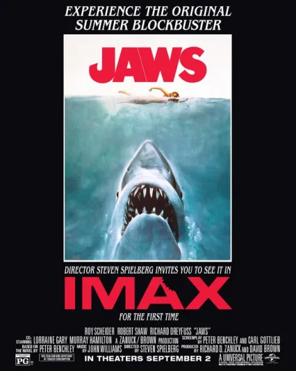 تفاصيل عرض فيلم "Jaws" لأول مرة بعد غياب 47 عامًا على شاشات "IMAX"