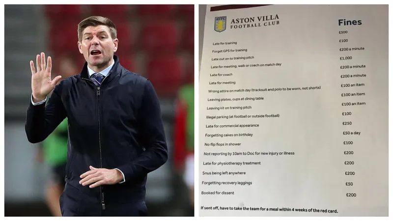 عقوبات غريبة من مدرب أستون فيلا على اللاعبين... غرامة لمن يستحم حافيًا!