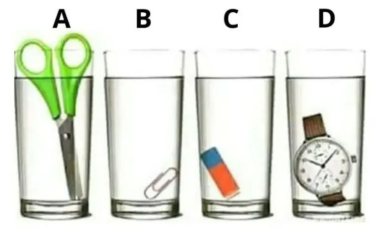 أمامك 30 ثانية لحل اللغز.. حدد الكوب الذي يحتوي على كمية أكبر من الماء! 