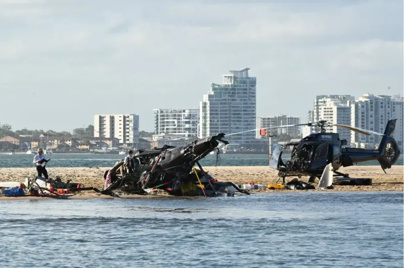 تصادم طائرتين في سماء أستراليا (فيديو)