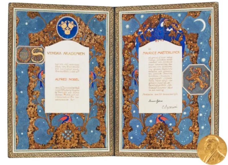 عرض ميدالية «نوبل» للكاتب «موريس ميترلينك» في مزاد مقابل 120 ألف يورو