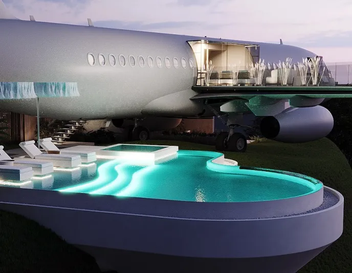 رجل يحول طائرة خاصة إلى فيلا فاخرة