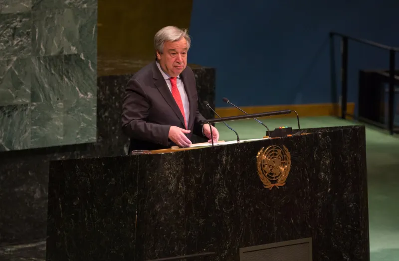 الأمين العام للأمم المتحدة يشيد بتراحم الإسلام ويقرأ آية من سورة التوبة